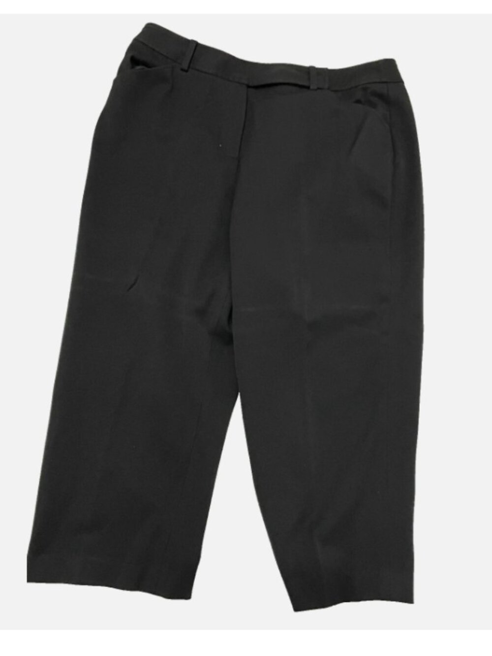 Talbots Size 14 Petit Black Stretch Cropped Capri Pants Casual Comfy